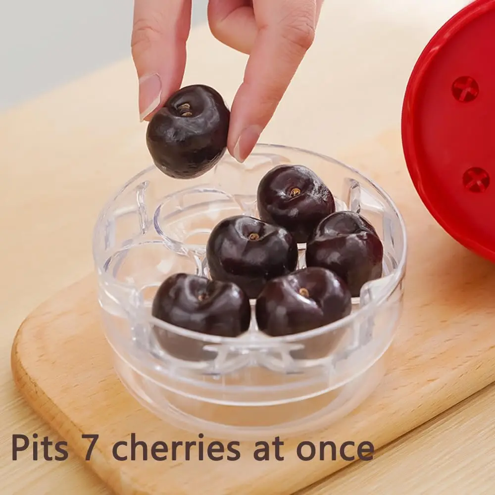 Fruit Tools Plastic Seed Remover Corer Stainless Steel Kitchen Gadgets Cherry Pitter Tool For Pit Up 6 Cherries At Once