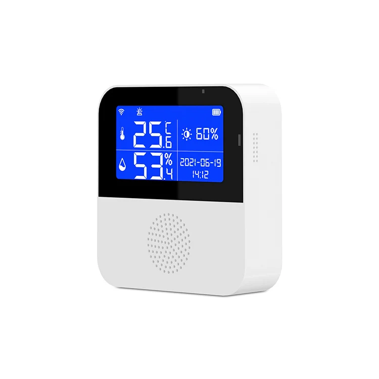 tuya wireless wifi smart Temperature Humidity brightness sensor external waterproof temperature sensor with lcd display screen