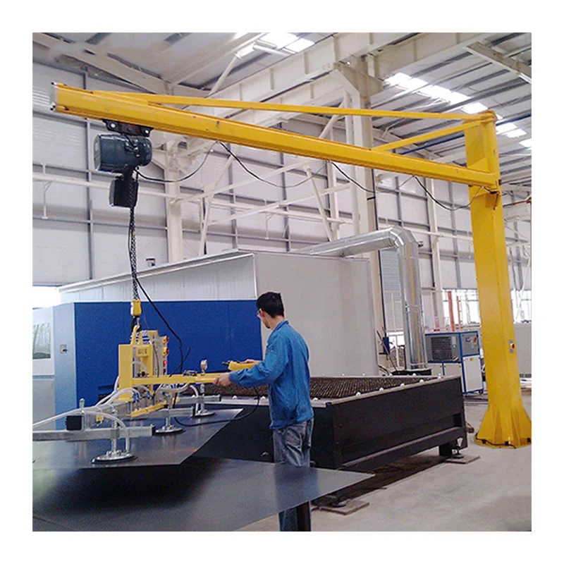 1 Ton 2 ton 3 ton free standing crane machine jib cranes dc current operated jib crane 360 degree rotation