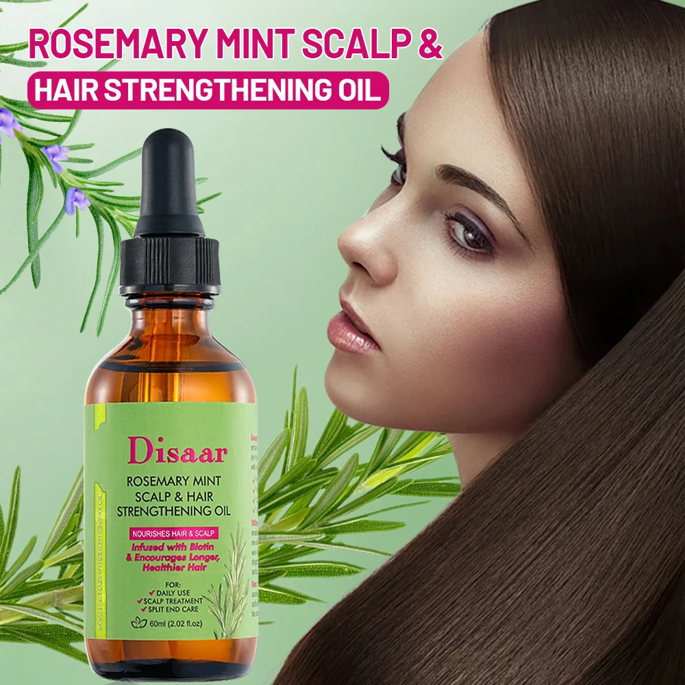 Disaar Wholesale Rosemary Mint Scalp & Hair Strengthening Oil Private Label Rosmary Oil Nourishes Hair Scalp Smooths Split Ends