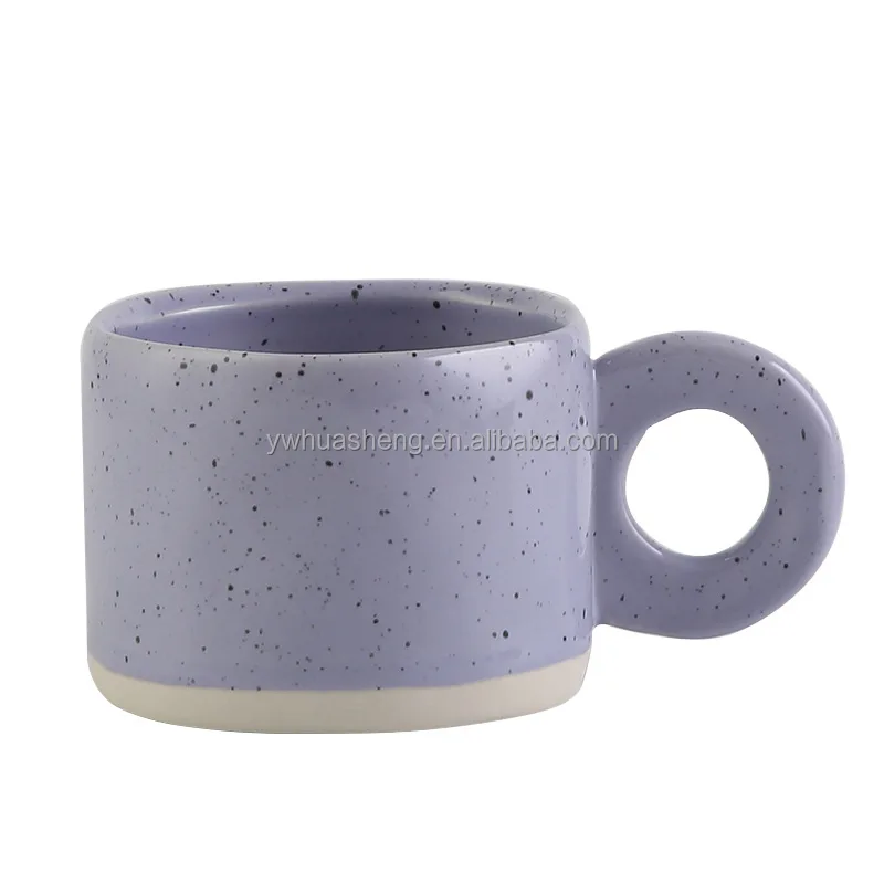Whole Korean style 300ml purple green ceramic mug milk cup porcelain coffee mugs
