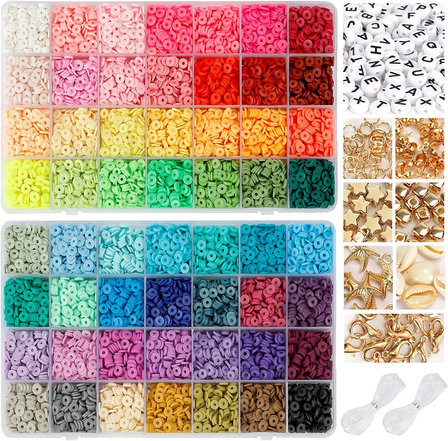9800pcs Jewelry Bracelet Diy Clay Beads Accessories 6mm Color Polymer Clay Beads For Jewelry Making Kit