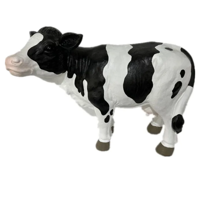 cheap large life size MGO standing cow statue magnesia animal sculpture for home garden decoration