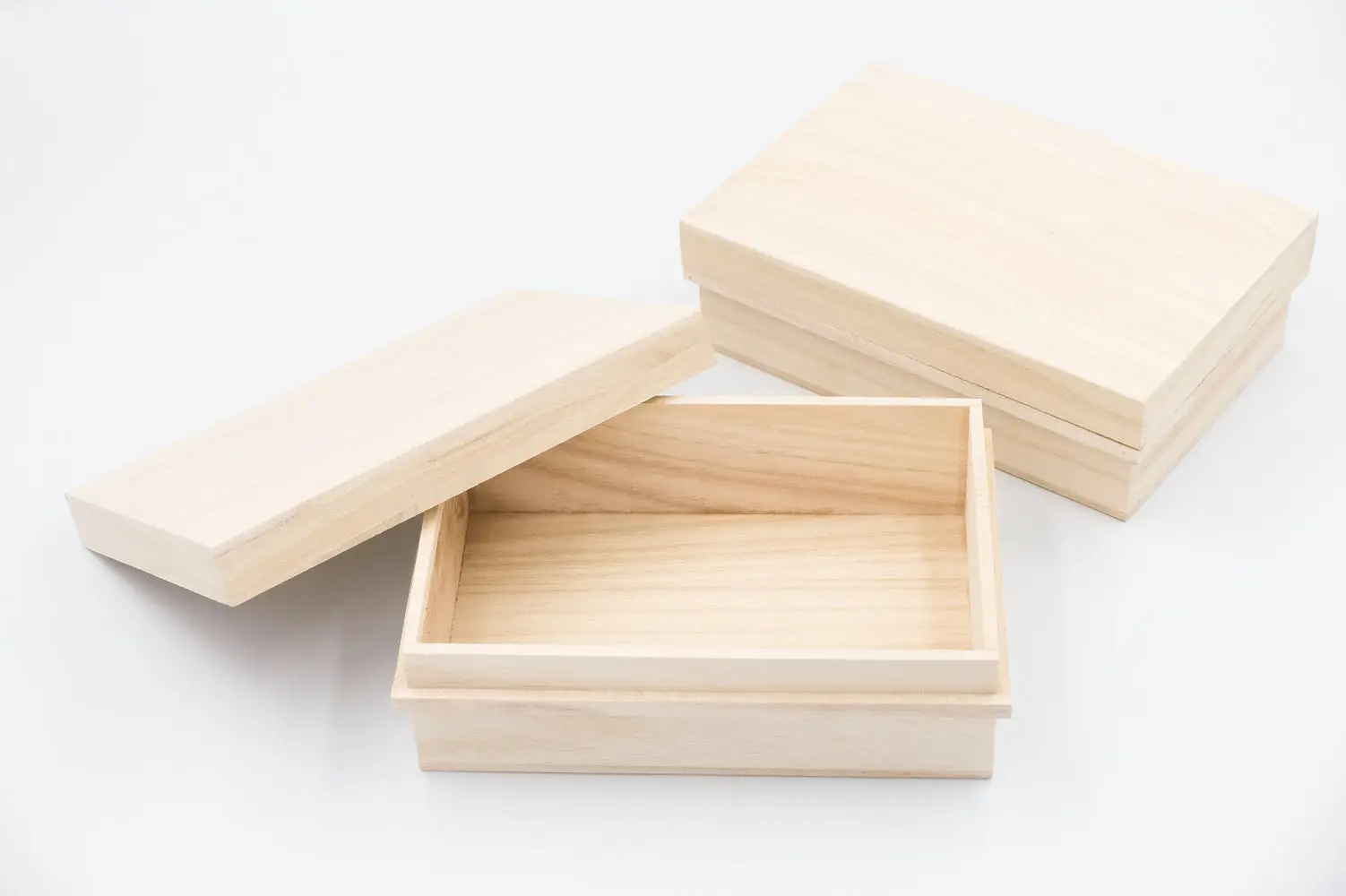 Custom LOGO Wholesale Unfinished Pine/Balsa Square Wooden Bamboo Crafts Packing Box With Lids for Gift package