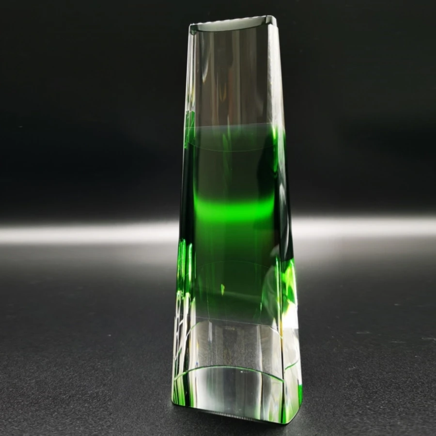 New Custom Award K9 Crystal Glass Solid Wood Base Trophy Manufacturer Crystal Crafts