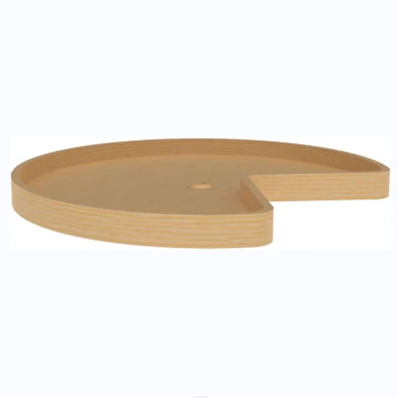 Kidney Shape Rev-A-Shelf 32 Inch Wooden Lazy Susan Turntable Storage Organizer for Kitchen Corner Cabinets