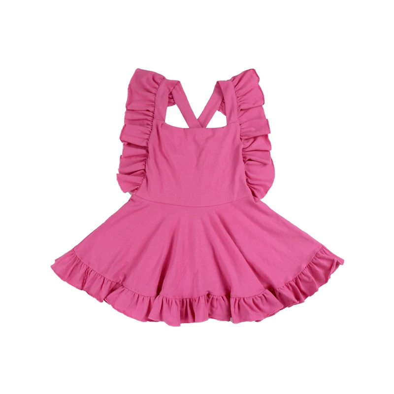 2023 Yiwu Yiyuan lovely little girls pink dress kids summer dress girls infant princess ruffed cotton frock 6month baby dress