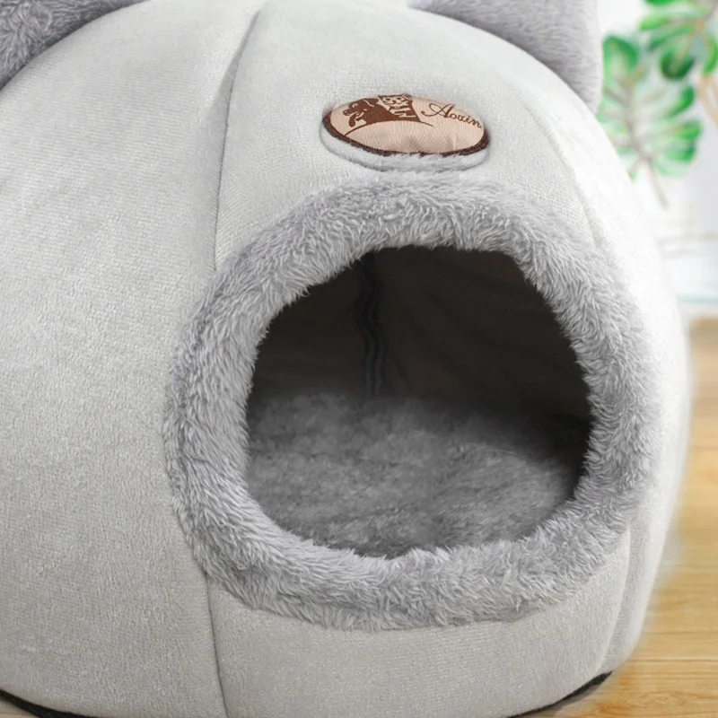 Relaxlines  Pet Warm Bed In Winter Amazon Hot Selling Semi Closed Warm Dog Kennel Plush Round Pet Kennel Pet Bed