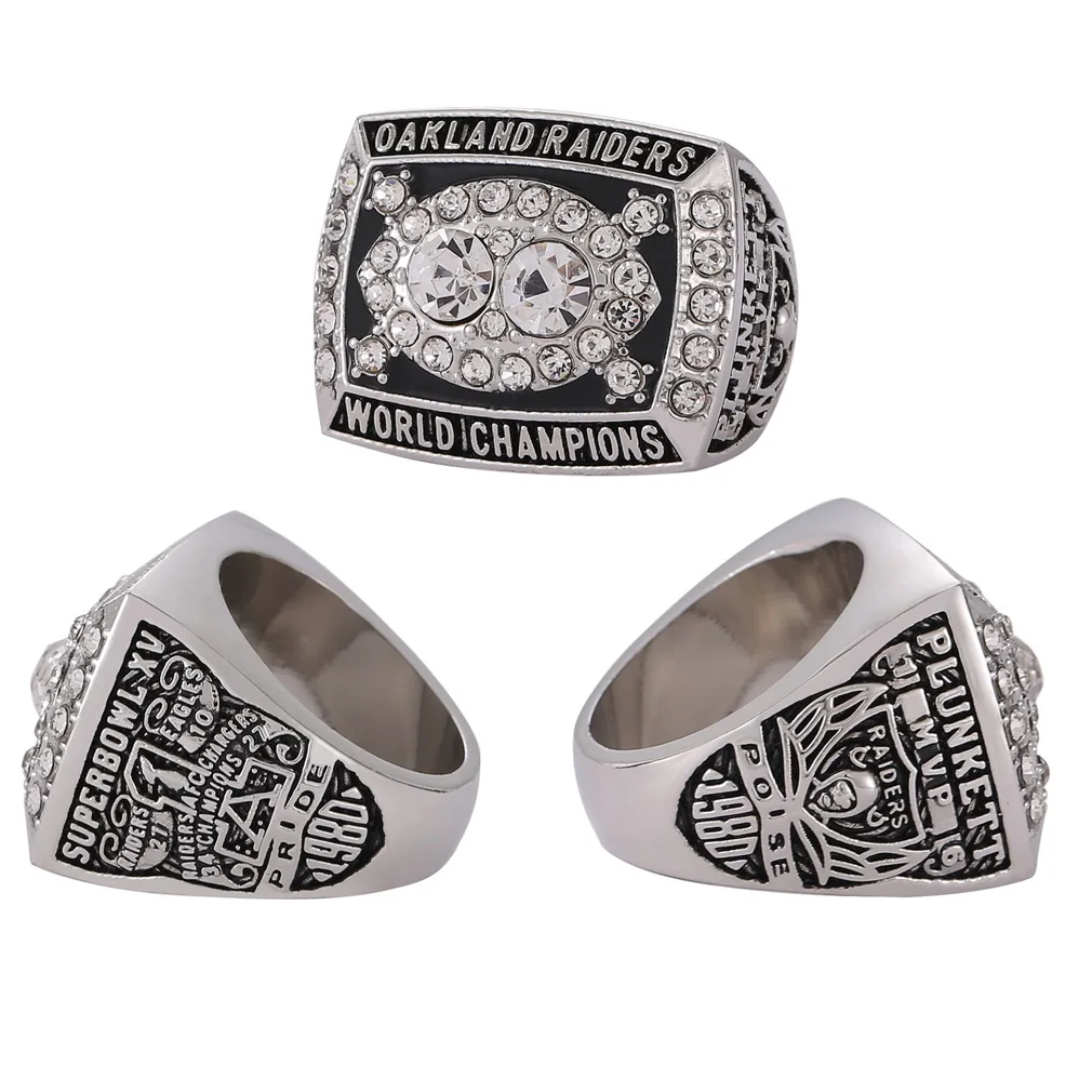 Custom 15th SuperBowl Football Rings Display Gift Box 1980-1981 NFL Oakland Raiders Championship Ring