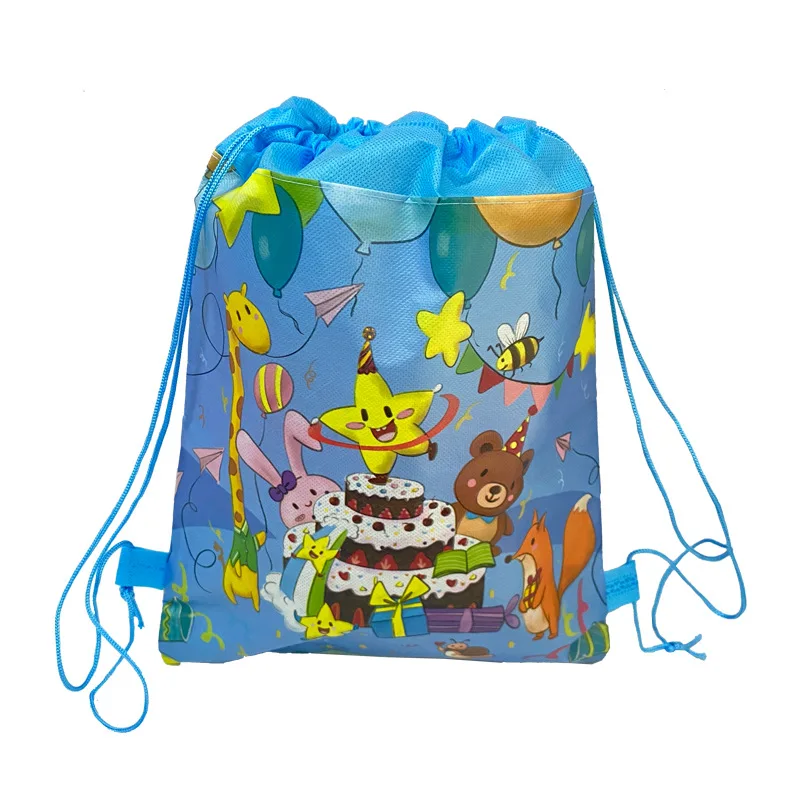 wholesale kids travelling cartoon nonwoven drawstring bag