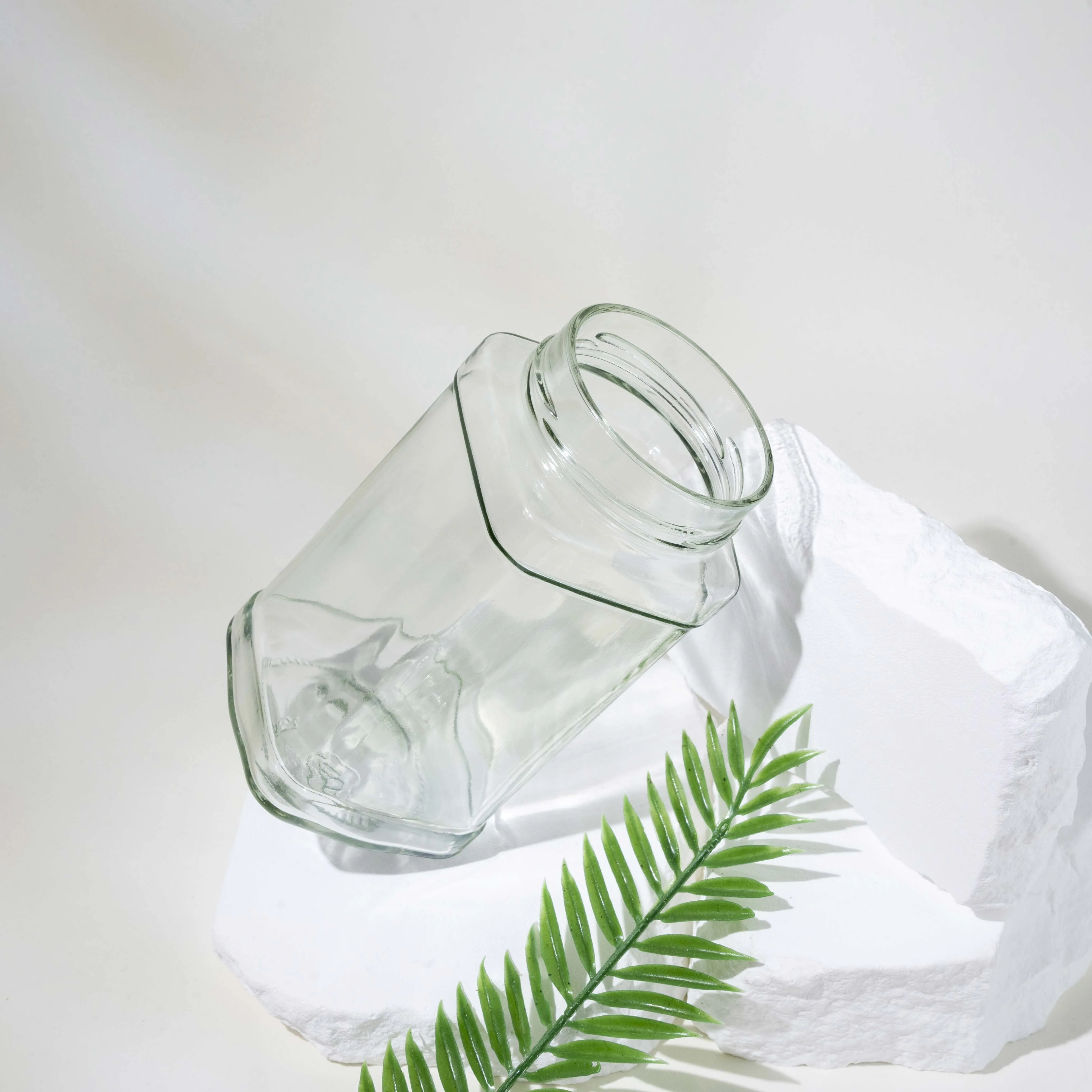 19OZ Square Glass Jar-Premium Quality Handcrafted for Storage and Decorative Purposes