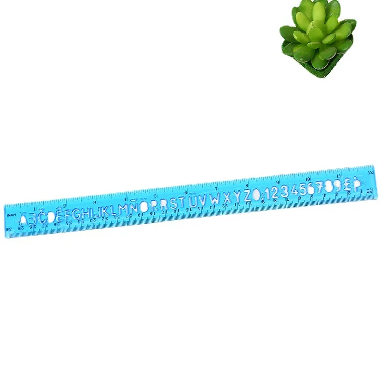 Hot Sale Drawing Ruler School Stationery 30cm Plastic Transparent Straight for