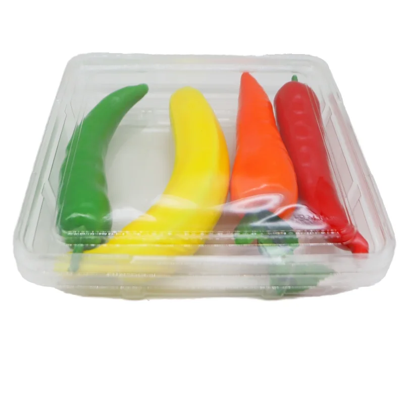 transparent stackable food crisper plastic fruit container refrigerator storage empty box