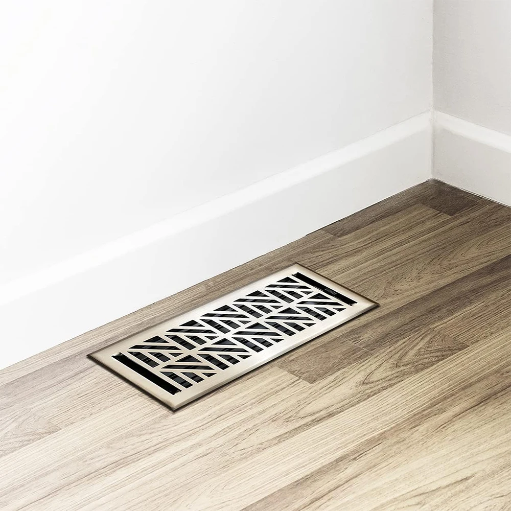 4x12 inch  Heavy Duty Floor Vent Covers Metal Damper Attached Floor Register Steel Vent Cover for Home Floor