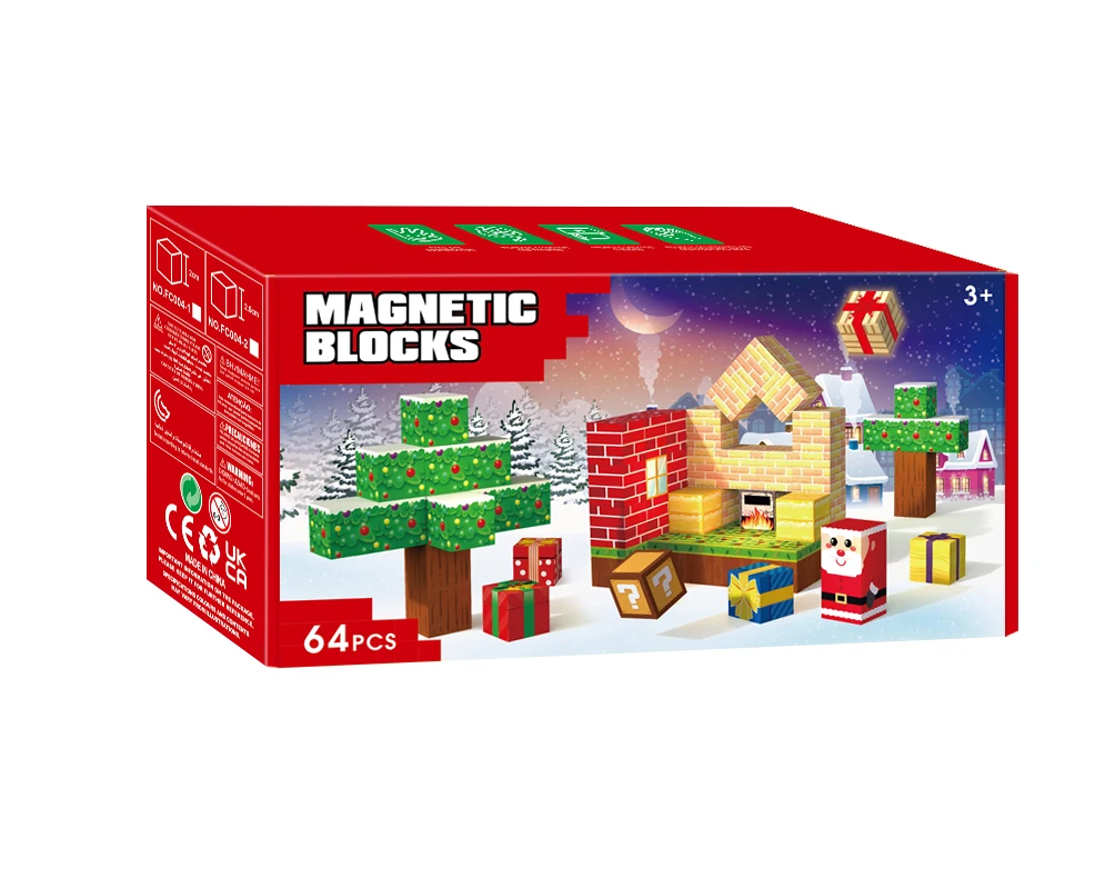 Christmas Gift My World Magnetic Square Puzzle Assembled Game Mini Block Magnetic Blocks Building Toys