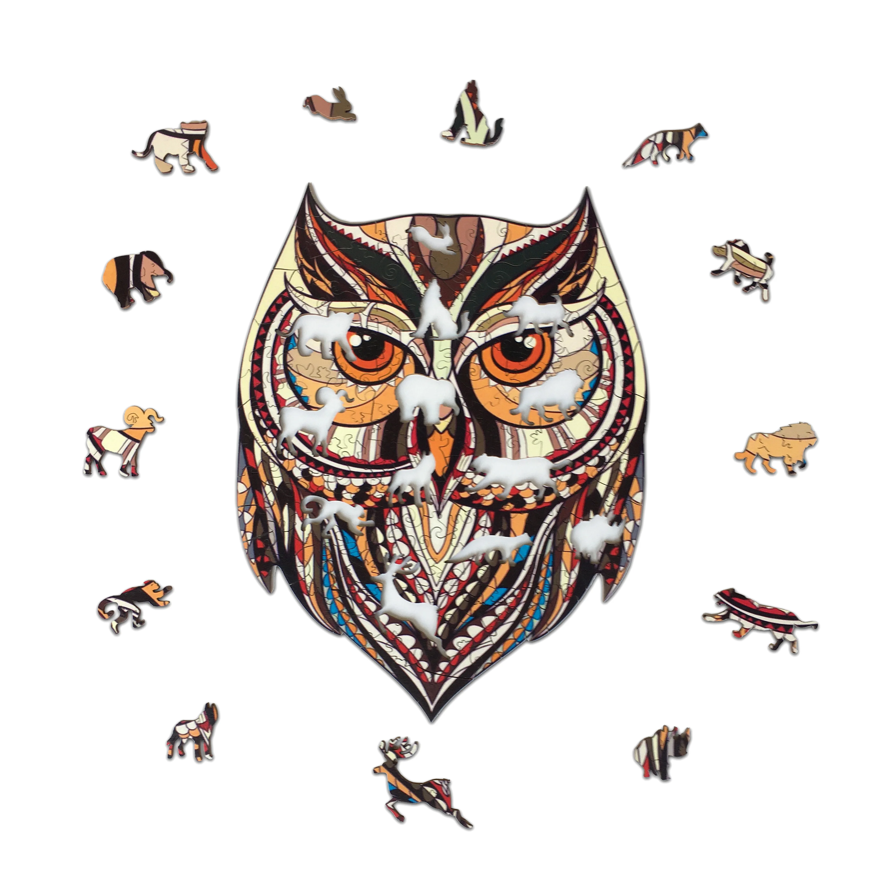 Funny brand wooden 3d puzzle custom laser cutter wooden box a3 a4 a5 3d animal puzzle for adult Amazing Jigsaw 3D Puzzles