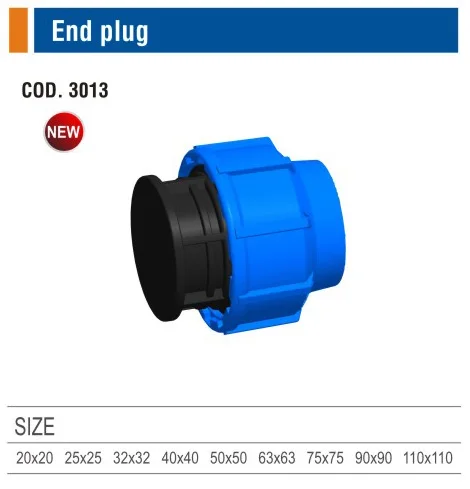 Hot selling HDPE PP compression fitting End plug PN10 for pipe