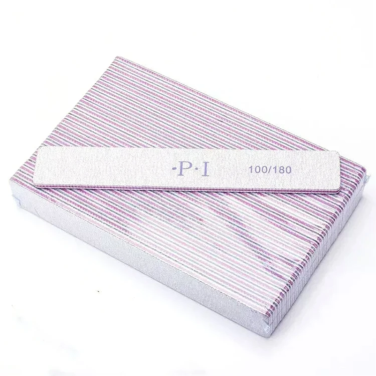 Logo customized rectangle zebra 100 180 grit nail files