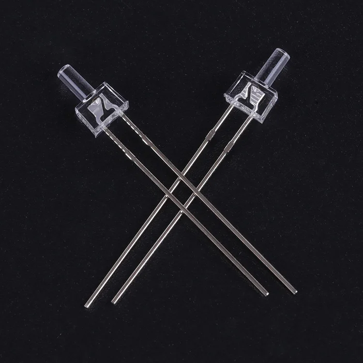 Free sample 5 years warranty 2mm nipple(tower) type Red 0.06W 20mA dip Led chip diode lens water clear