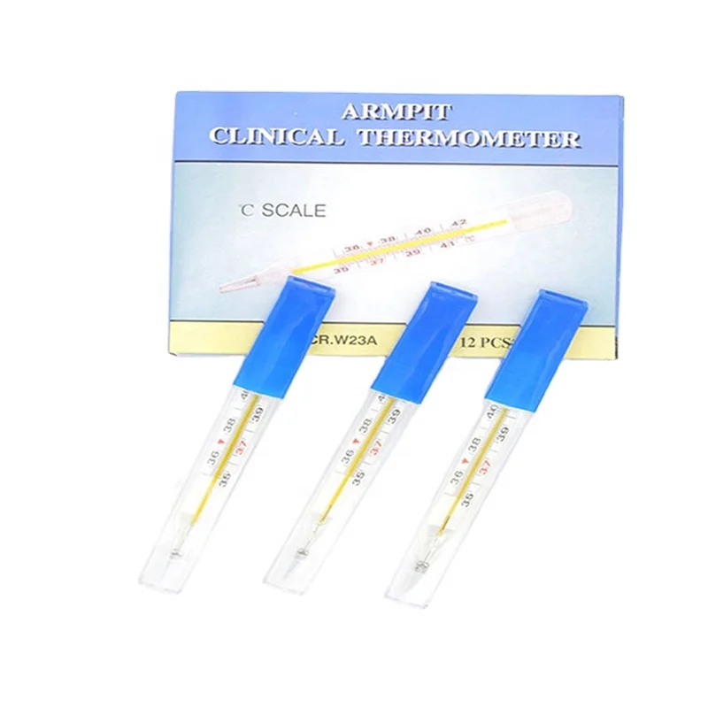 Home or hospital use&medical Large Size Oral mercury thermometers clinical Glass Oral Mouth Armpit red mercury thermometer