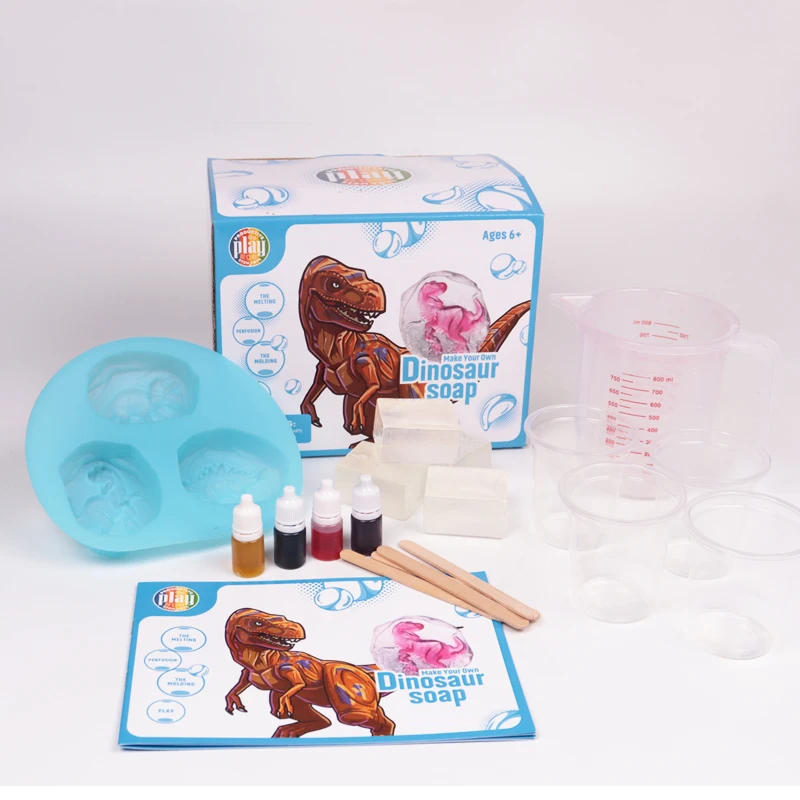 LFDIY6053 2020 Children Creative Dinosaur Soap Making Set DIY Science Experiment Kits Learning Kids Educational Toys