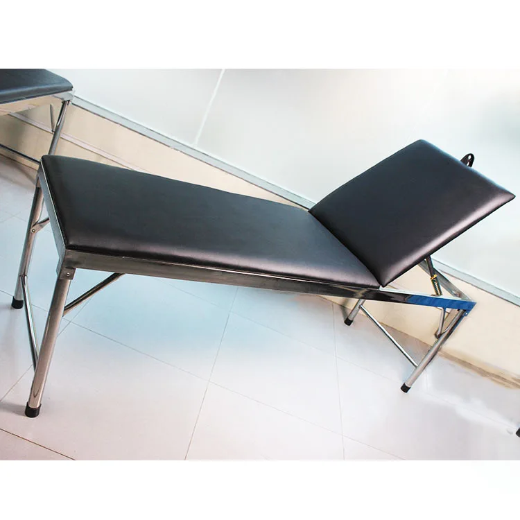Clinical rehabilitation stainless steel examination bed for hospital patient medical furniture adjustable exam table