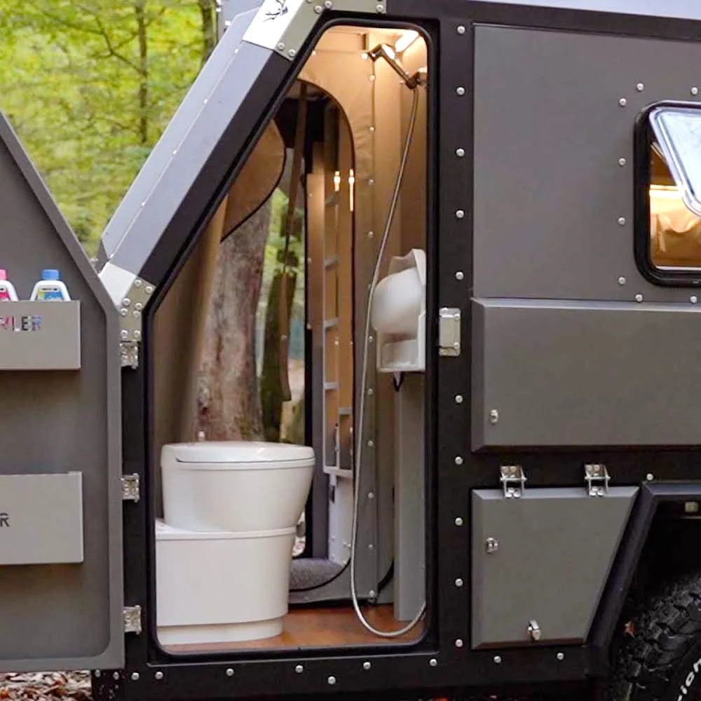 New design low price gas water heater camping trailer pop up off-road caravan with high quality