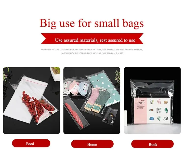 100pcs Heat Shrink Film Soft Heat Blister Transparent Shrinkable  Dust Film Bag With Logo