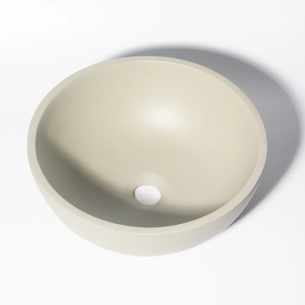 Wholesale Bathroom Vanity Bathroom Cabinet Vanity Concrete Sink Handmade Round Countertop Wash Basin Desktop basins Vessel Sink