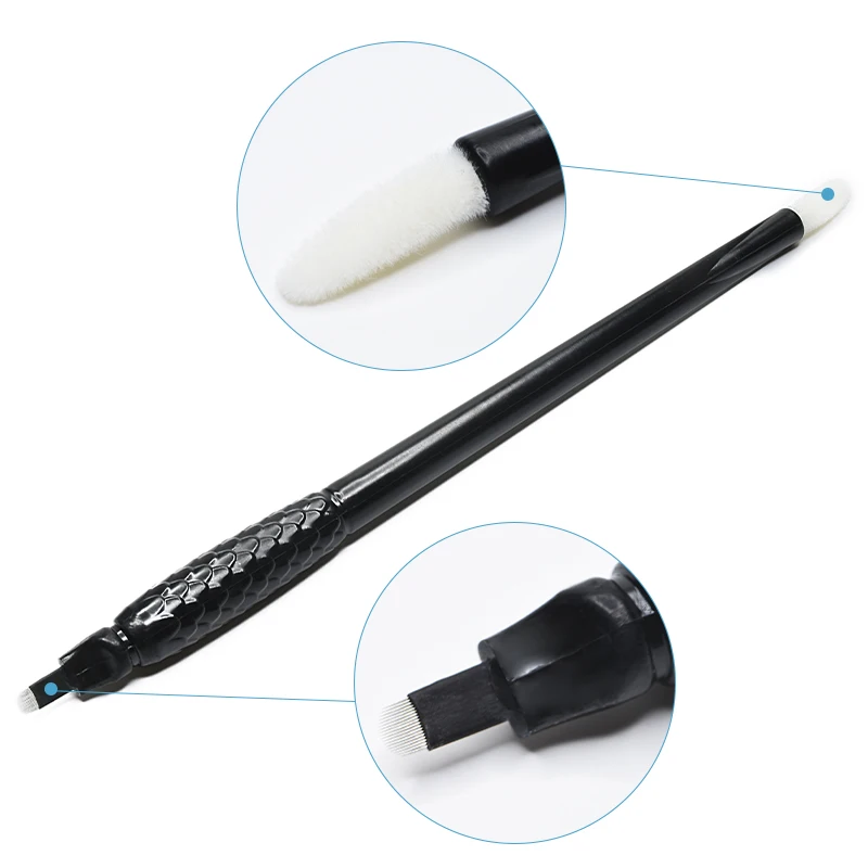 Wholesale Manual Hand Holder 14U Tool Eyebrow Shading Disposable Microblading Pen With Pigment Brush