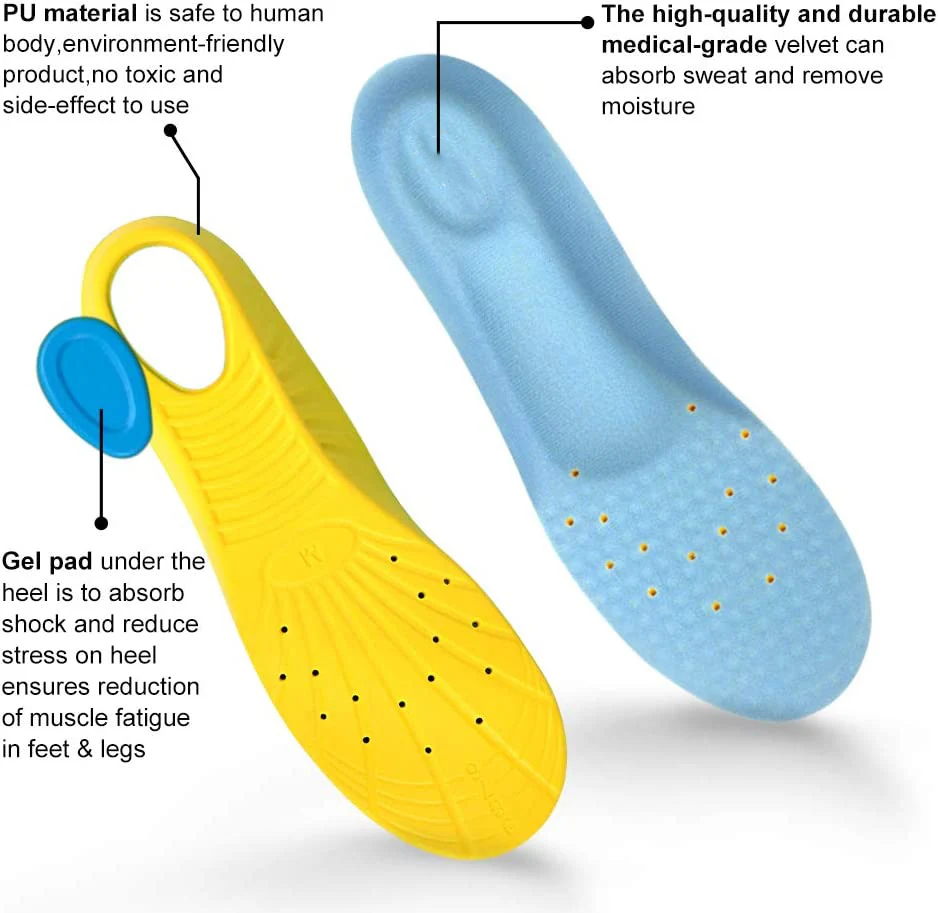 Custom Logo Breathable Memory Foam Orthotics Insoles Arch Supports Insoles For Shoes Sports