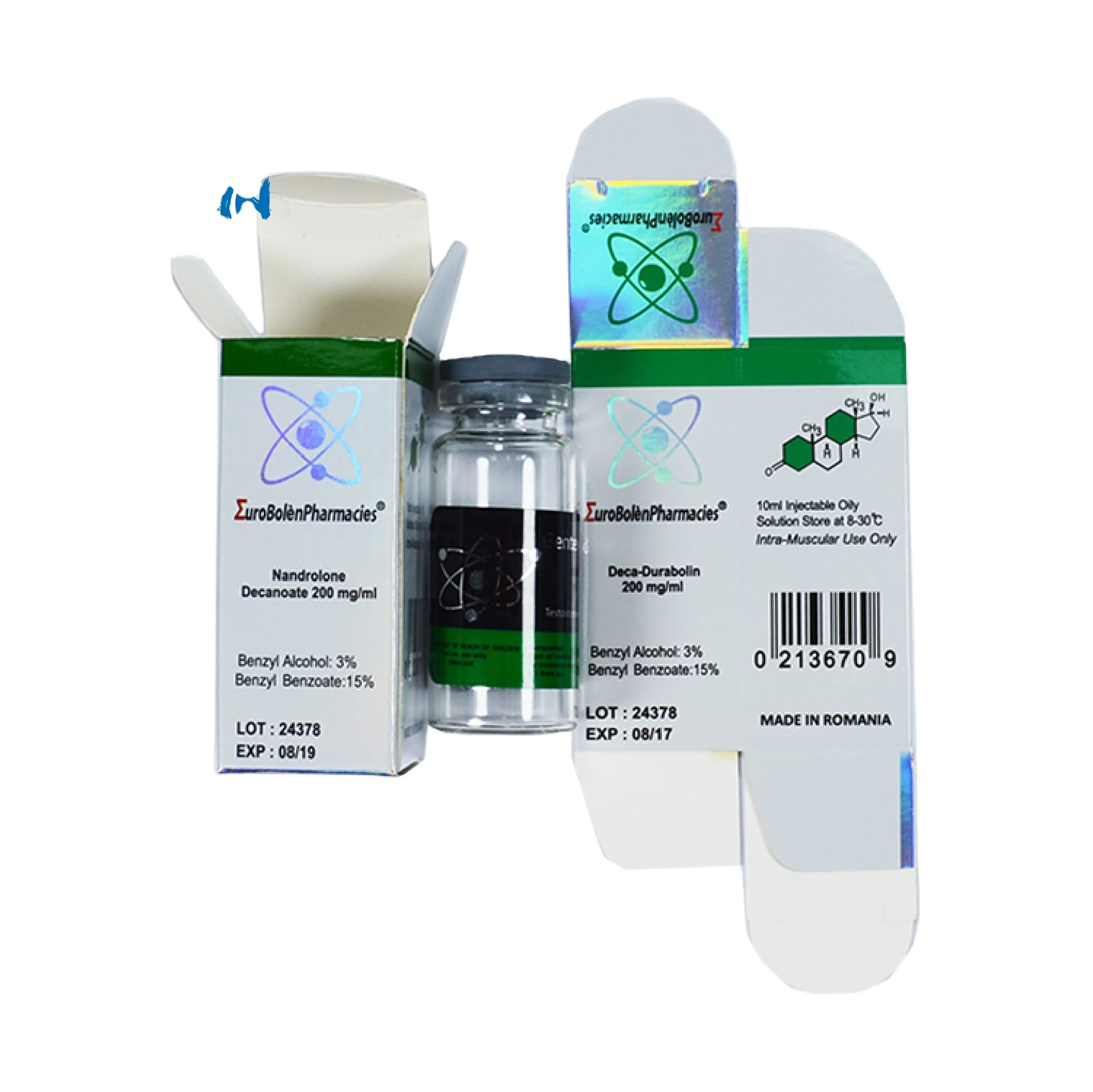 High quality 10ml bottle and glass vial labels and box