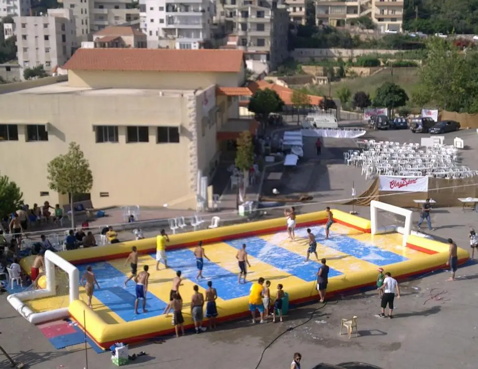 inflatable football field for sale/inflatable soccer field inflatable soap football field