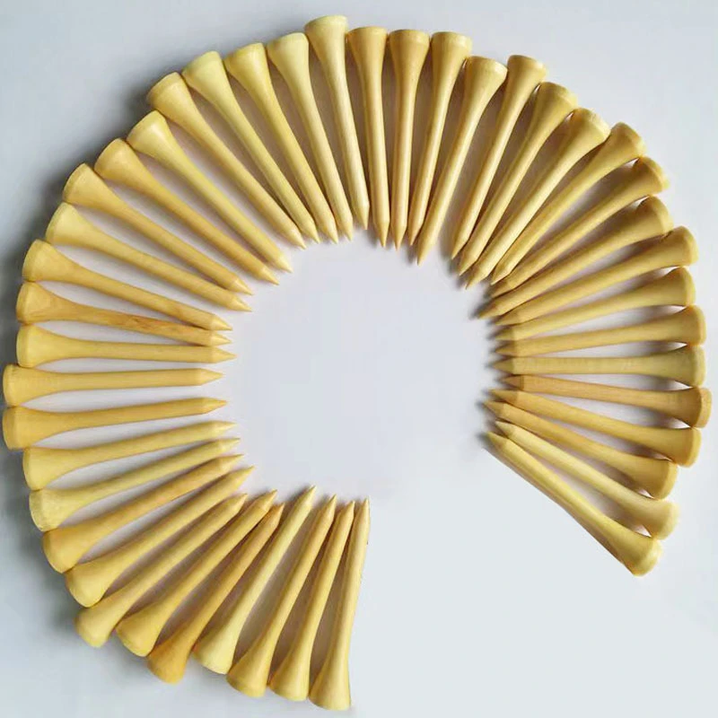 OEM Bulk Bamboo Wood Golf Tees with customized printings Colorful Golf Pegs