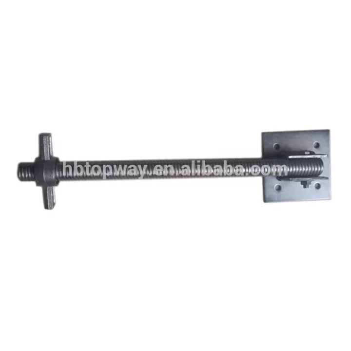 Heavy Duty Solid Steel Screw Jacks with Swivel Base Plate Scaffold Adjustable Feet