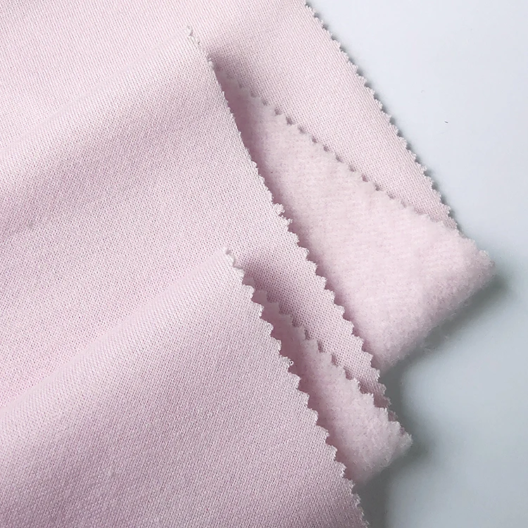 Plain dyed TR fleece fabric 65% polyester 35% rayon fleece knitted fabric for coats and hoodies