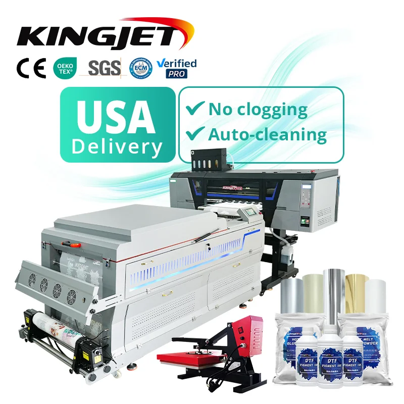 dtf 60cm printer powder shaking machine high speed t-shirt printing inkjet 4720 garment heat printer dtf roll printer