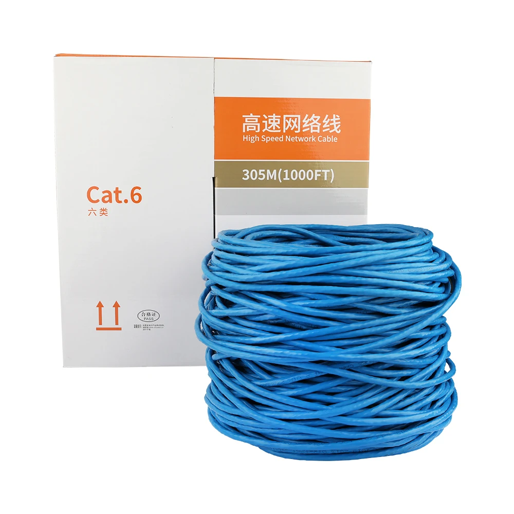 OEM логотип 305 м коробка UTP FTP SFTP Cat 5E 6A 6 кабель Cat5E Cat6A Cat6 сетевой