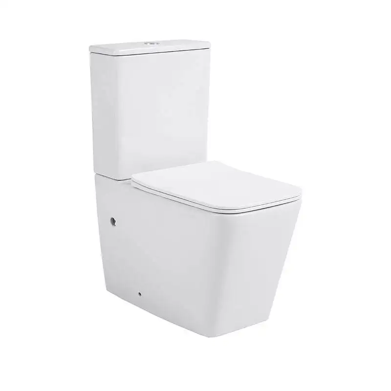 Short Projection Square Toilet Floor Standing WC Height Back To Wall Two Piece Ceramic Toilet