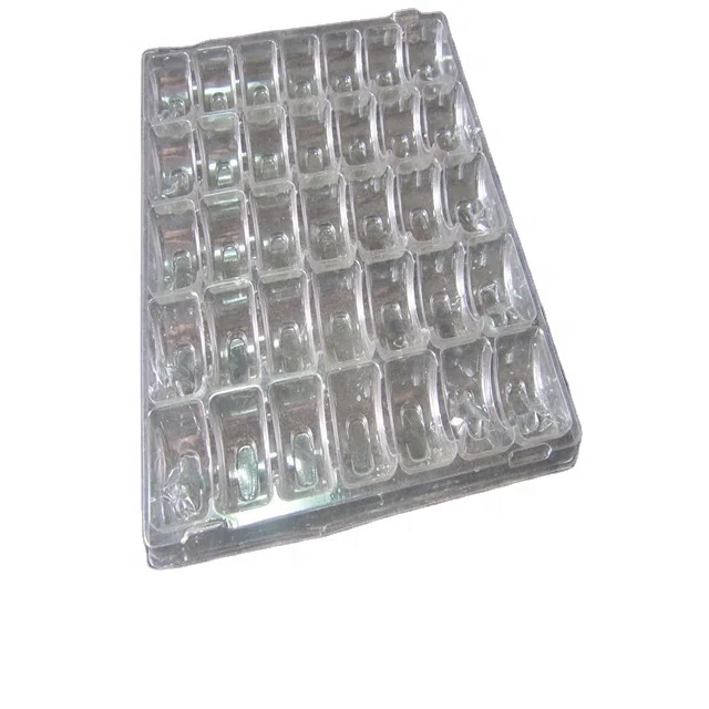 Custom 24 Macaron Clear Clamshell Boxes Macaron Blister Tray  Plastic  Insert Tray With Lid  food packaging