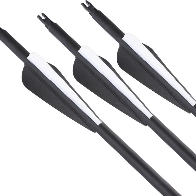Traditional Recurve Bow Arrows Mixed Carbon Shaft 2 3 4 5 Inch Vanes 100 Grain Points for Hunting Archery
