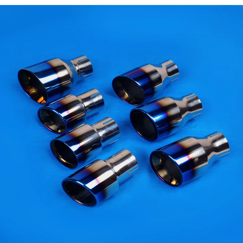 4.5 inches China factory car modified blue chrome exhaust silencer tail throat stainless steel exhaust pipe