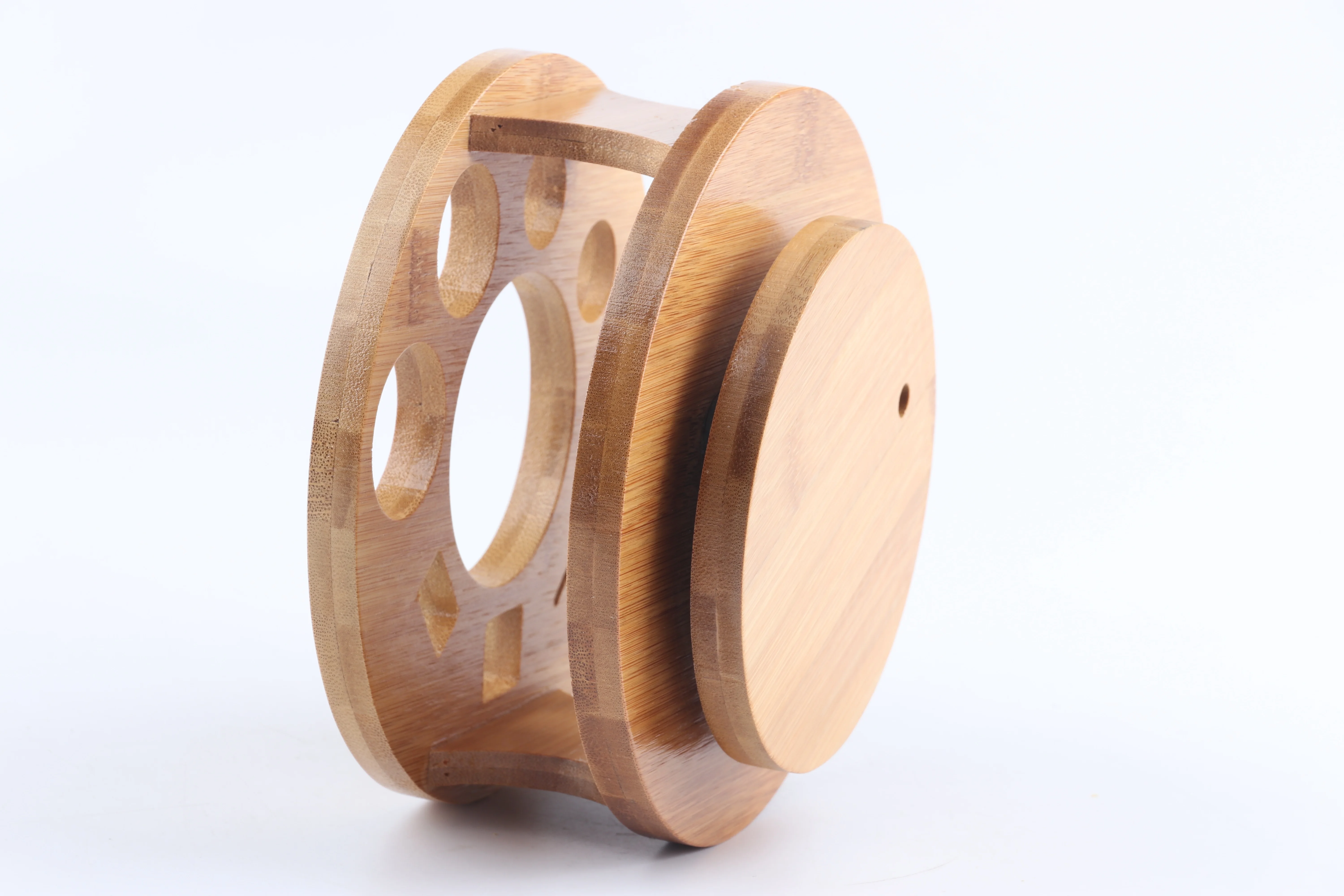 New Product Stainless Steel Cocktail Shaker Set Cocktail Bar Set with  Rotating Wood Stand