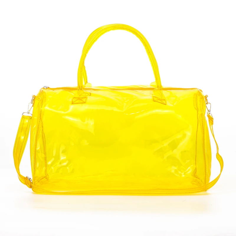 Custom Bag Logo Wholesale Clear Overnight Bag Spend The Night Duffel Bags PVC Duffle Handbag Sac Au Dos