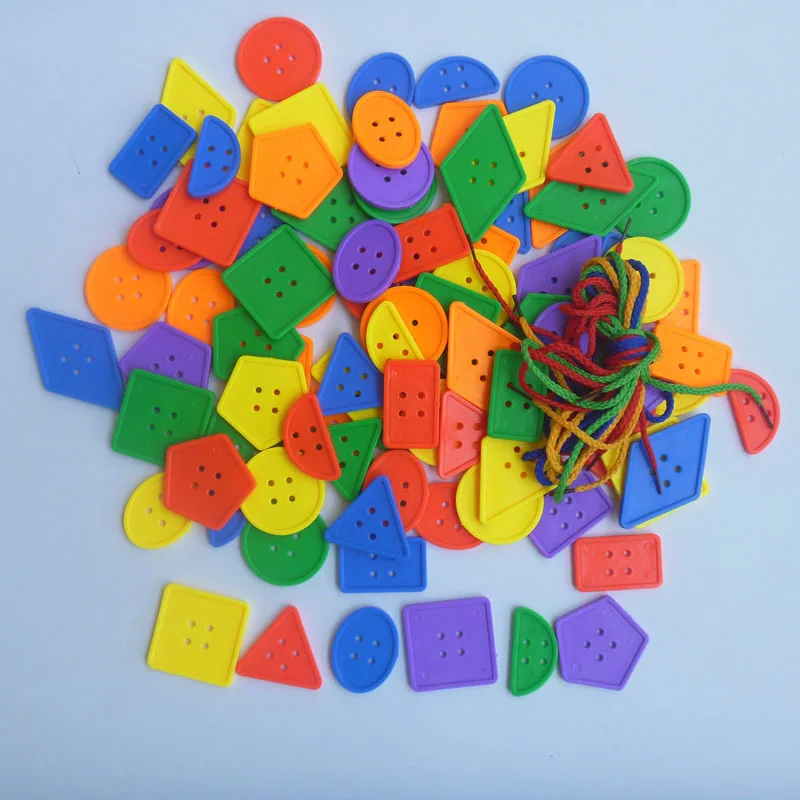 CRAFT Geometric BUTTON Set, Large PLASTIC Beads Button Lacing Threading for Arts DIY Crafts Projects Crochet Knitting Gifts