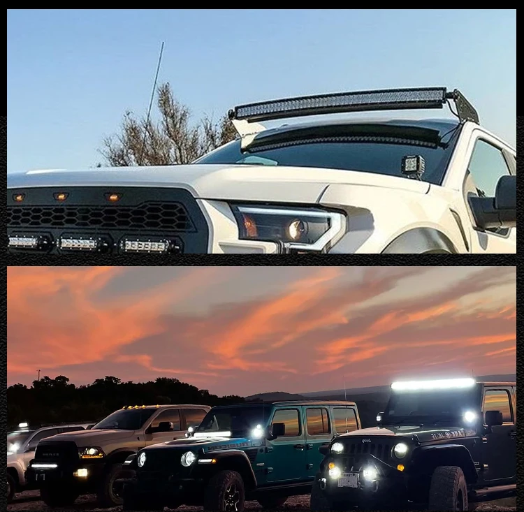 Super slim LED light bar 300W 400W 500W Combo Waterproof Curved LED Light Bar For Trucks
