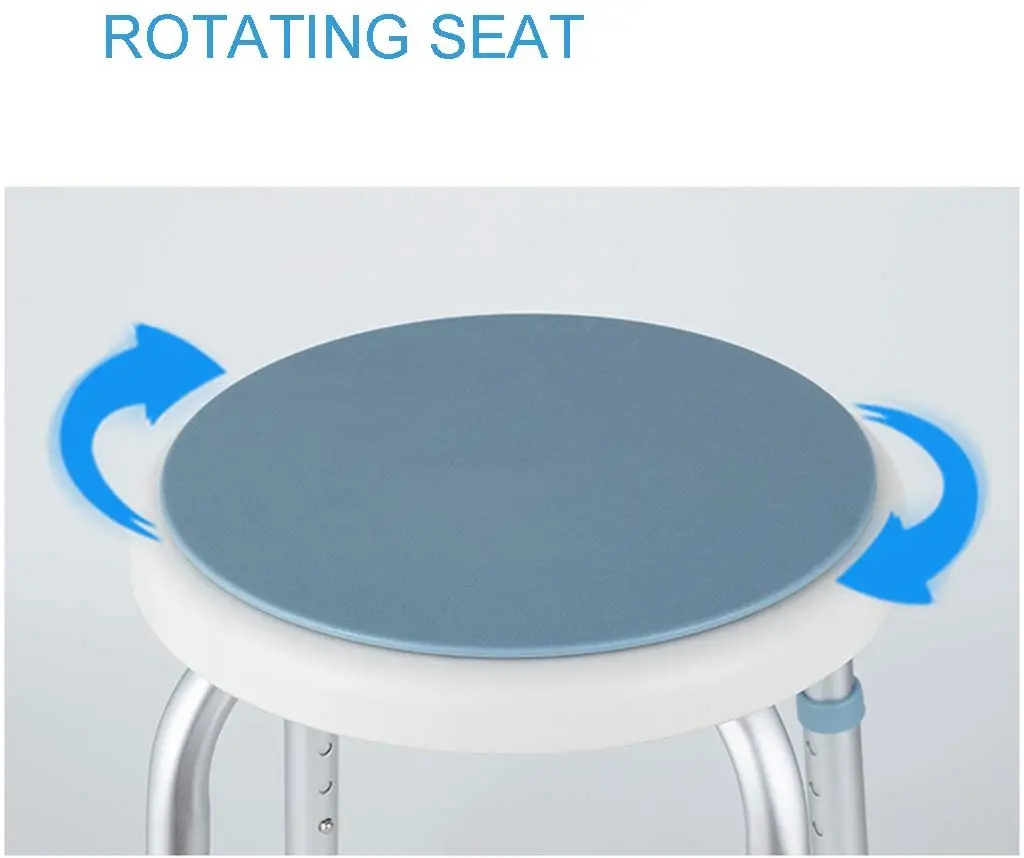 Rotating Round Bath Shower Stool with Swivel Seat Portable Bathtub Lift Chair MK03002