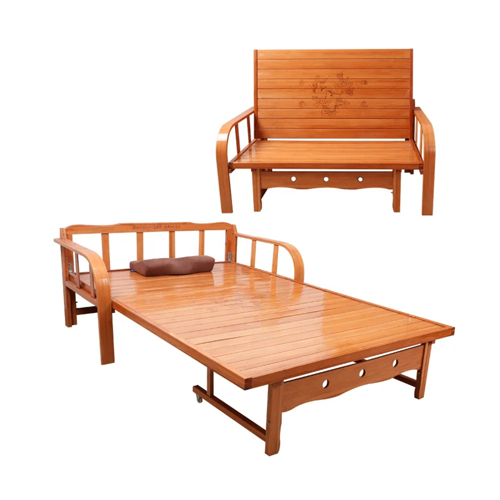 Living room furniture natural folding bamboo sofa bed for home bedroom hotel