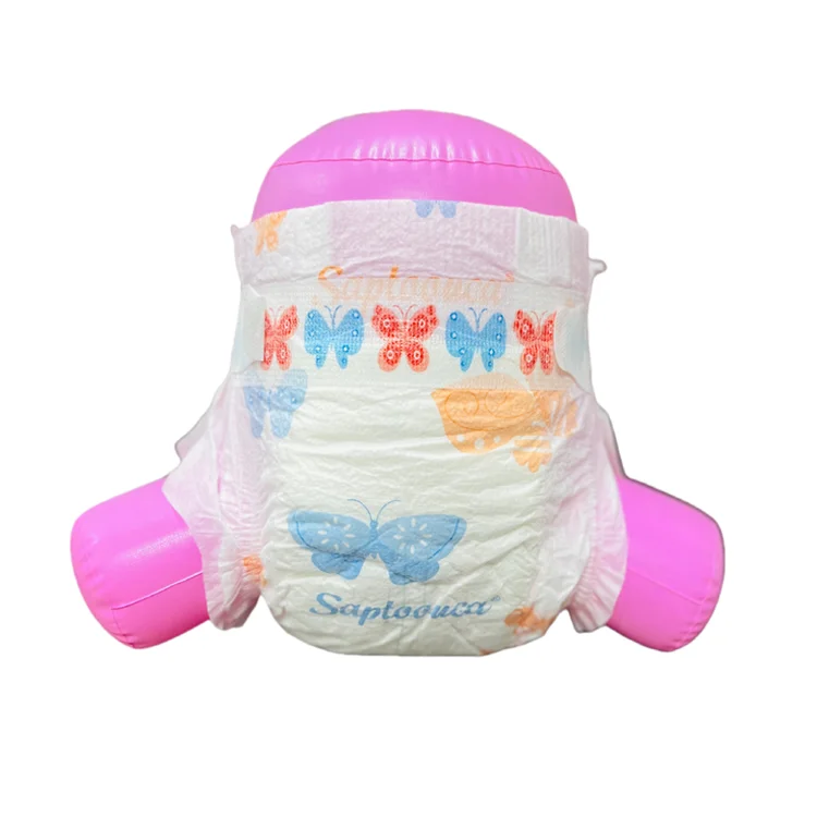 Wide elastic waist band thick Baby diapers made by fluff pulp cotton baby diaper nappies 12 hours no leakage