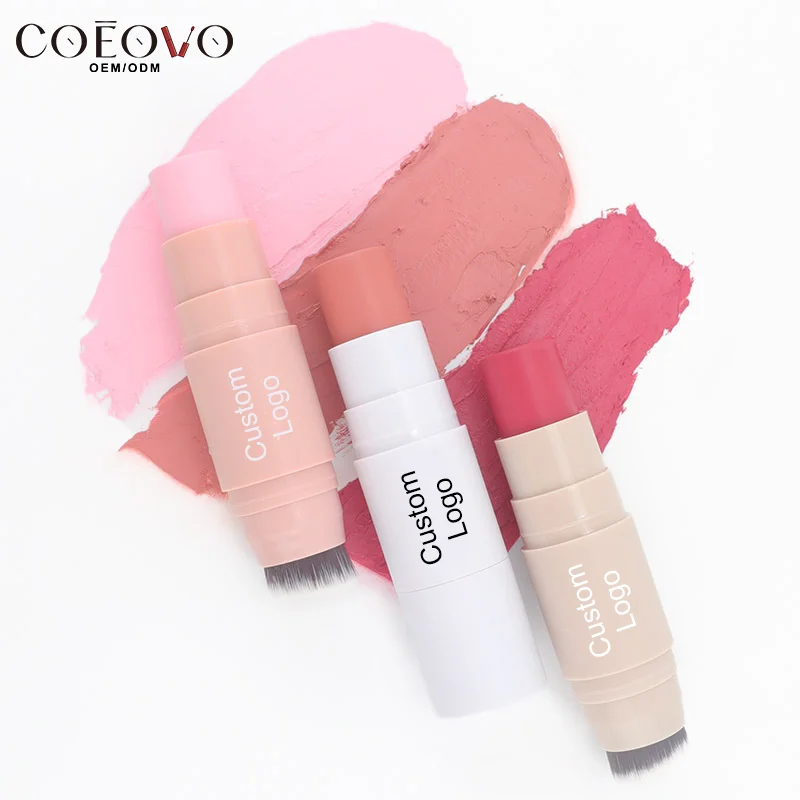 COEOVO custom logo makeup rose cream blush palette private label vegan blush sticks